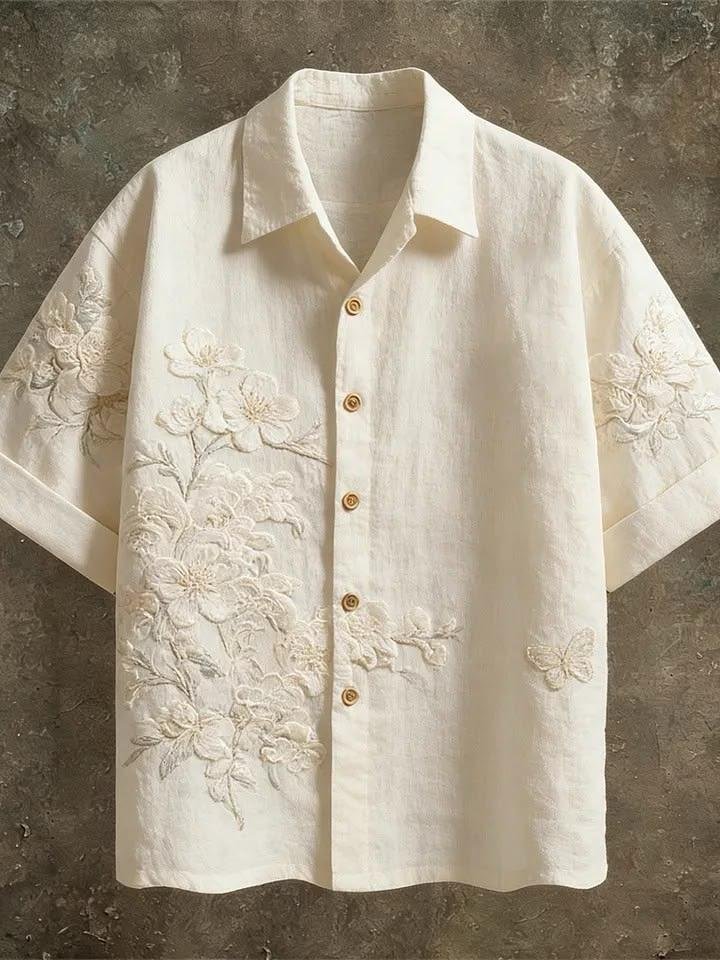 HUNK&HEROS Men’s Embroidered Pure Cotton Casual Shirt - Image 2
