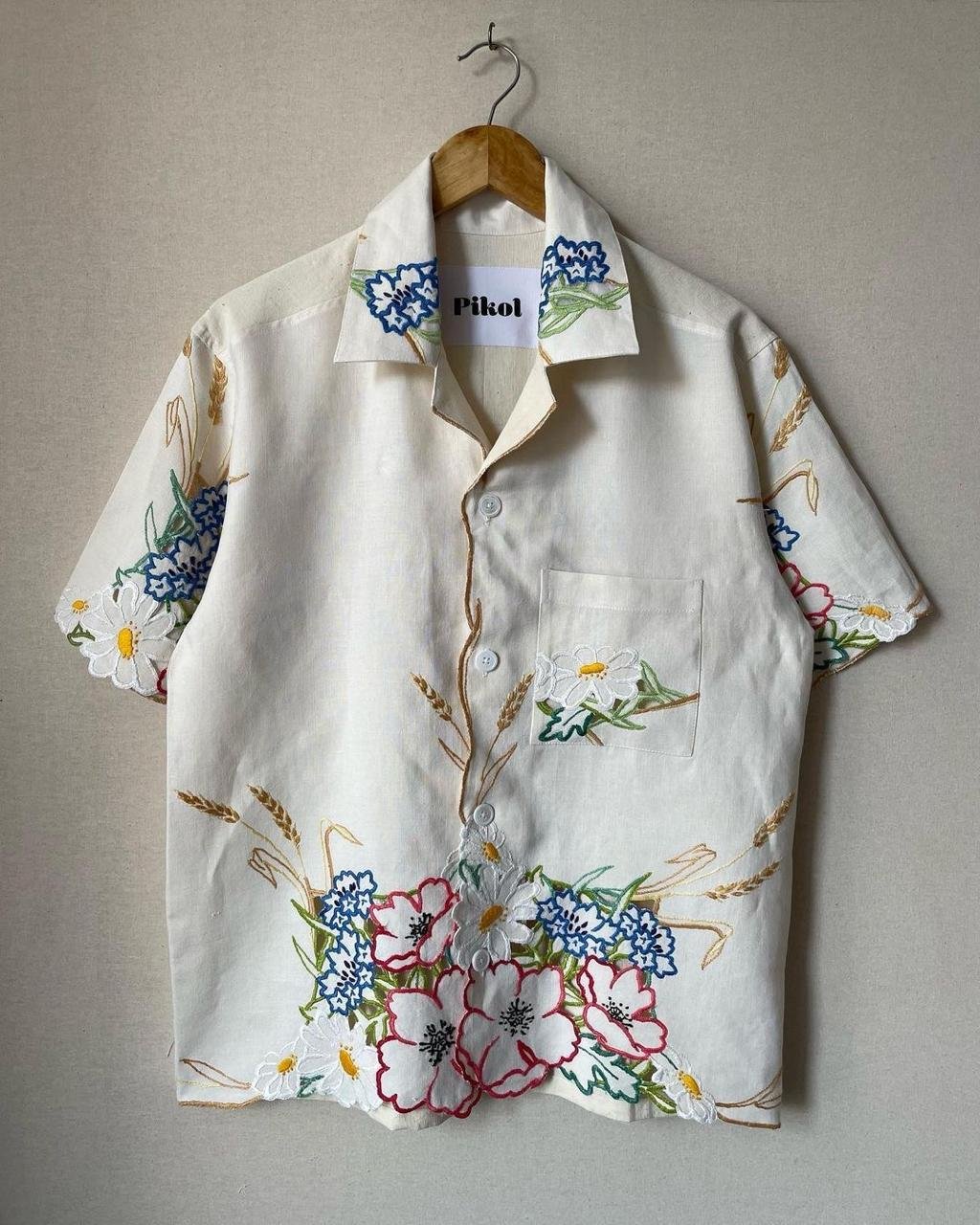 HUNK&HEROS Men’s Embroidered Pure Cotton Casual Shirt - Image 3