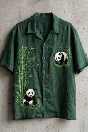 HUNK&HEROS Men’s Premium Embroidered Oversized Summer Shirt