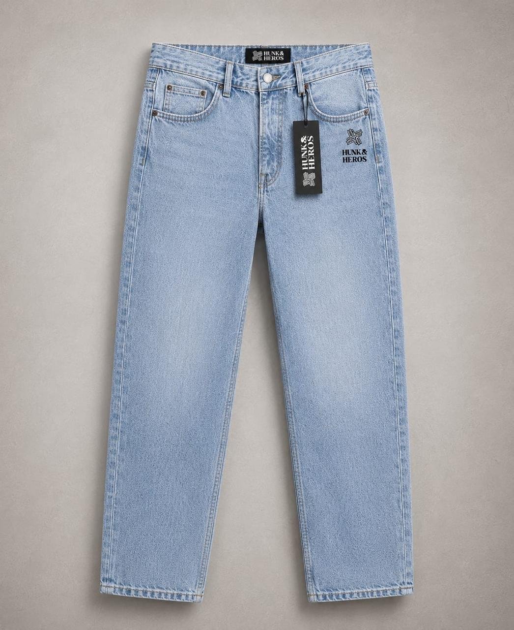 HUNK&HEROS Men’s Premium Pure Cotton Slim Fit Denim Jeans - Image 2