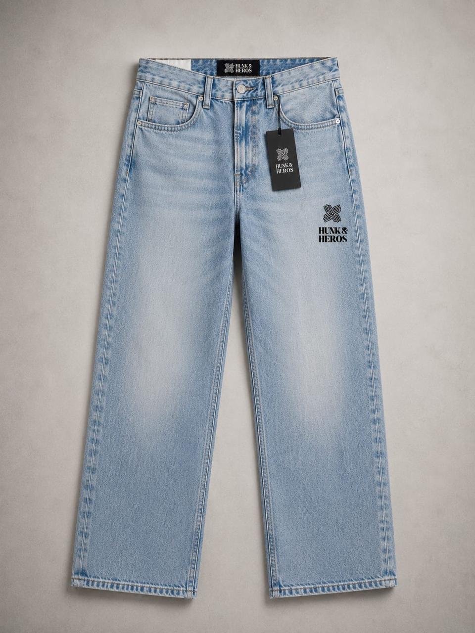 HUNK&HEROS Men’s Premium Pure Cotton Slim Fit Denim Jeans
