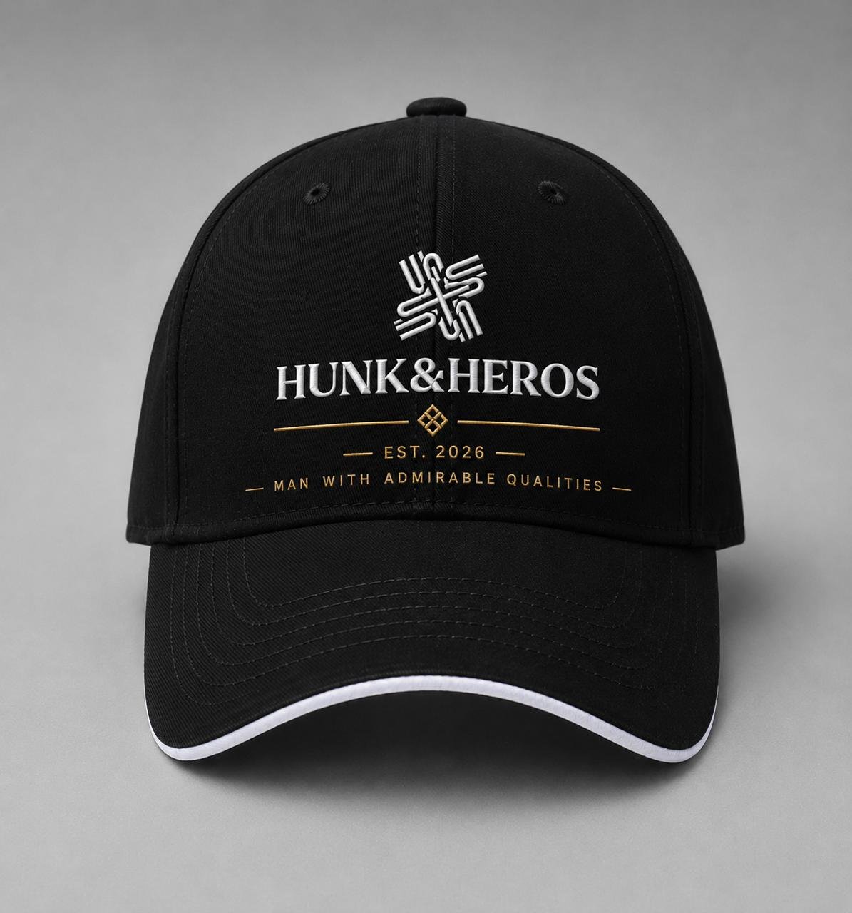 HUNK&HEROS Men’s Premium Pure Cotton Embroidered Baseball Cap - Image 2