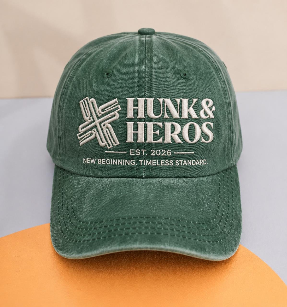 HUNK&HEROS Men’s Premium Pure Cotton Embroidered Baseball Cap
